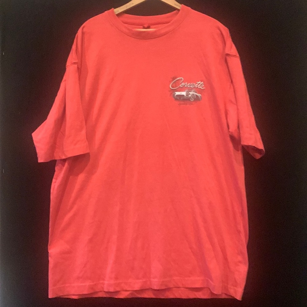 Muted red corvette tee shirt